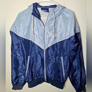 Vintage 80's Nike Blue Label Hooded Windbreaker Spacesuit Track Jacket, Medium